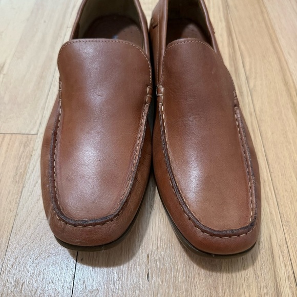 Hush Puppies Men’s Brown Leather Slip-On Loafers Size 8.5 - Picture 3 of 8